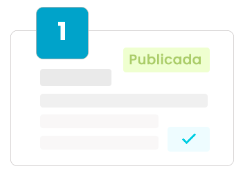 Ilustración del paso 1 en Yobalia: publicación de oferta de trabajo para buscar candidatos.