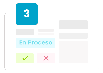 Ilustración del paso 3 en Yobalia: panel de gestión para filtrar, seleccionar y contratar personal de forma avanzada.
